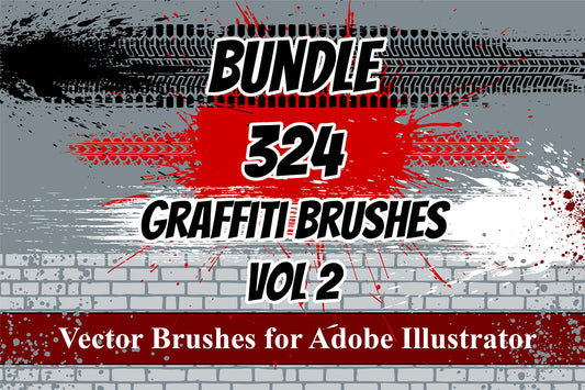 Bundle Graffiti Brushes - Vol 2 - for Adobe Illustrator