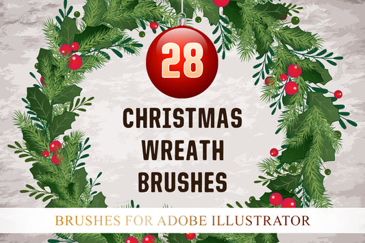 Christmas Wreath Brushes - Adobe Illustrator Vector Brushes