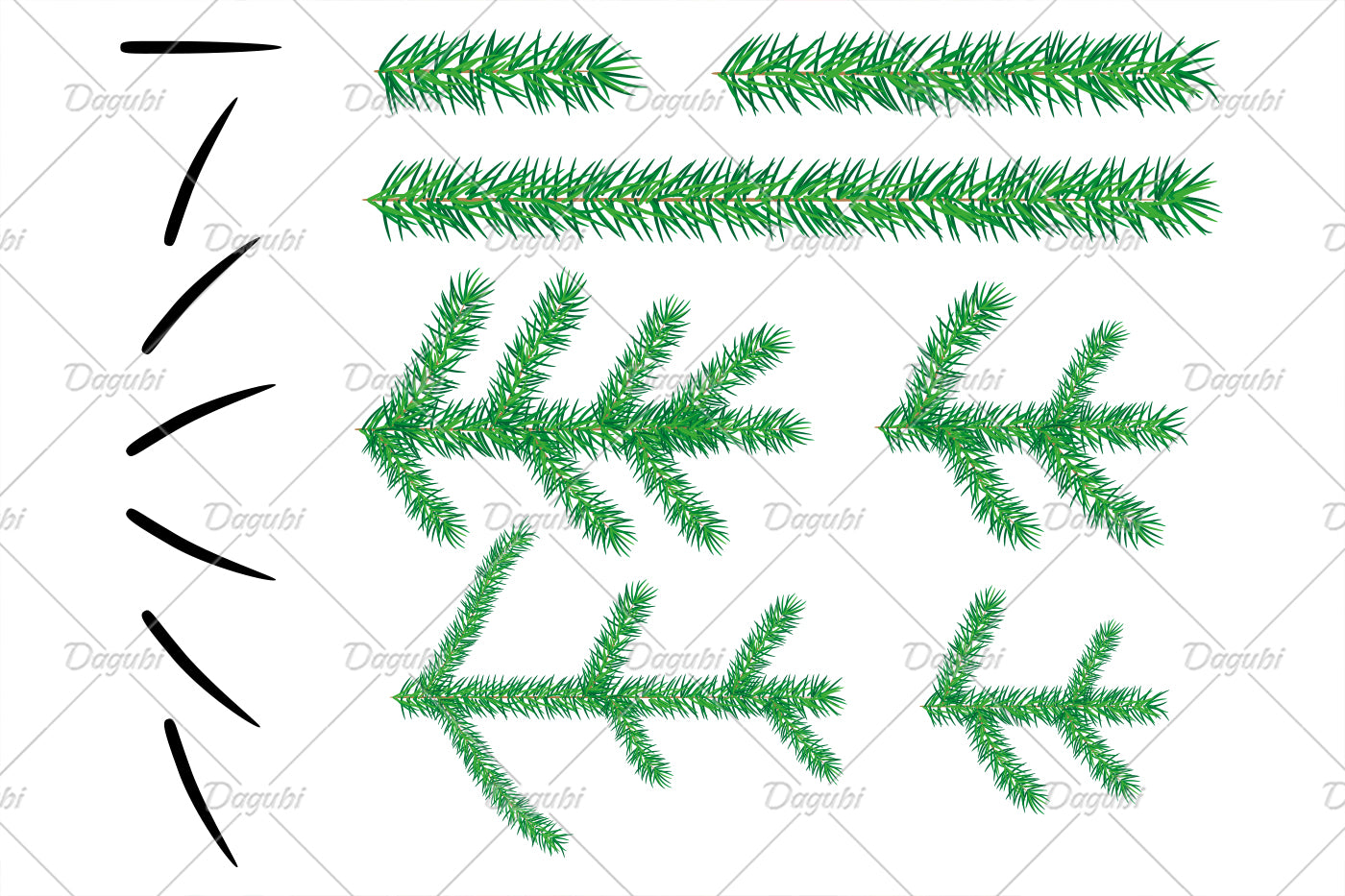 Christmas Wreath Brushes - Adobe Illustrator Vector Brushes