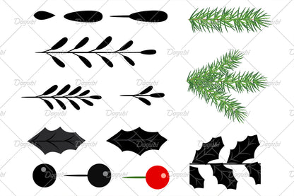 Christmas Wreath Brushes - Adobe Illustrator Vector Brushes
