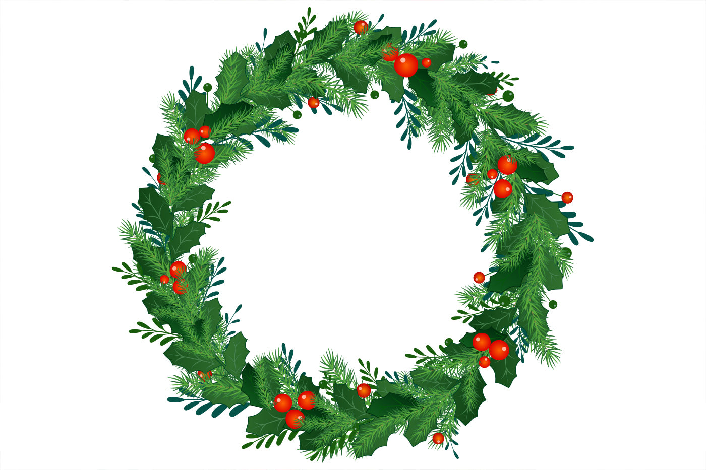Christmas Wreath Brushes - Adobe Illustrator Vector Brushes