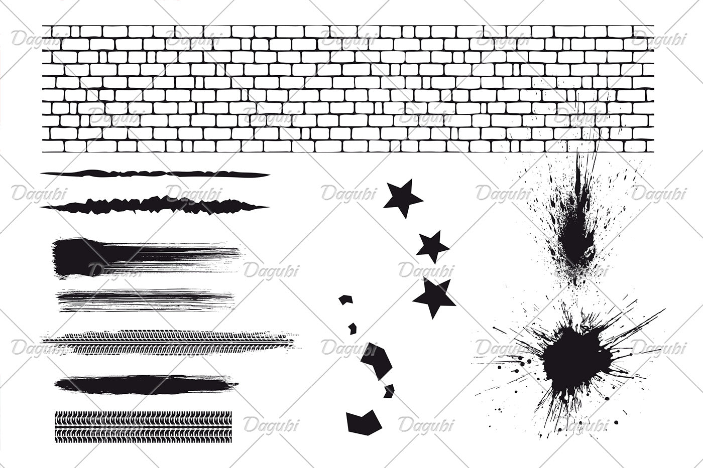 Graffiti Tire Track Brushes for Adobe Illustrator