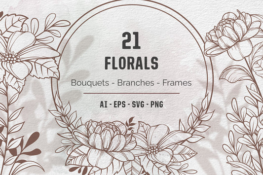 Florals and Wildflowers Line Art Vol. 2