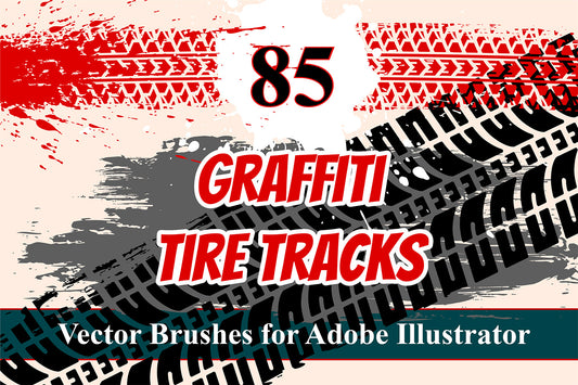 Graffiti Tire Track Brushes for Adobe Illustrator