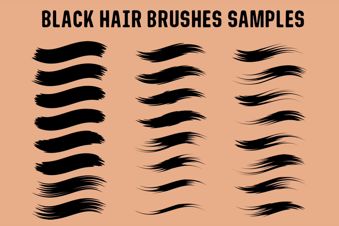 Hair Brushes - Adobe Illustrator Vector Brushes