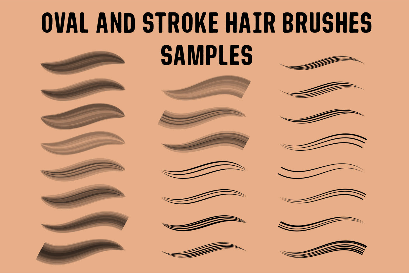 Hair Brushes - Adobe Illustrator Vector Brushes
