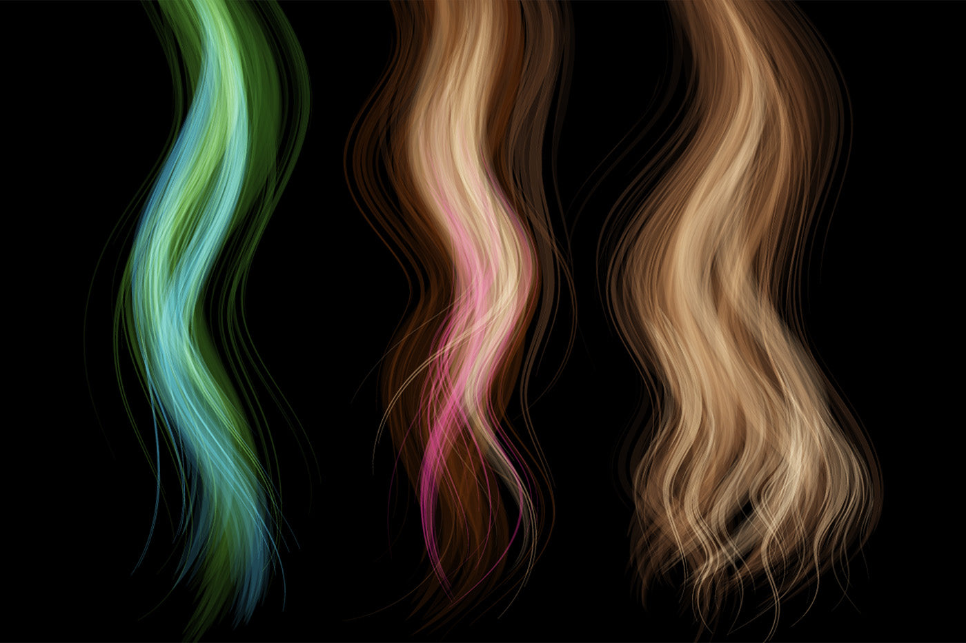 Hair Brushes - Adobe Illustrator Vector Brushes