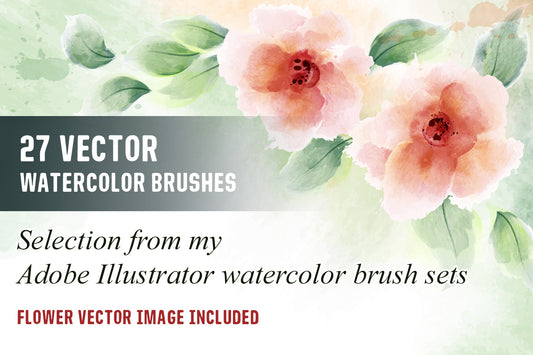 How to Draw Flowers with Watercolor Brushes for Paper Letter in Adobe Illustrator