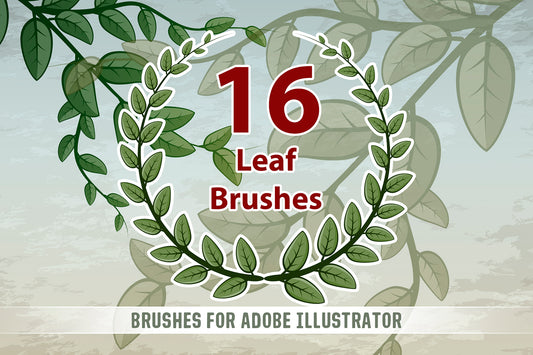 16 Leaf Brushes for Adobe Illustrator