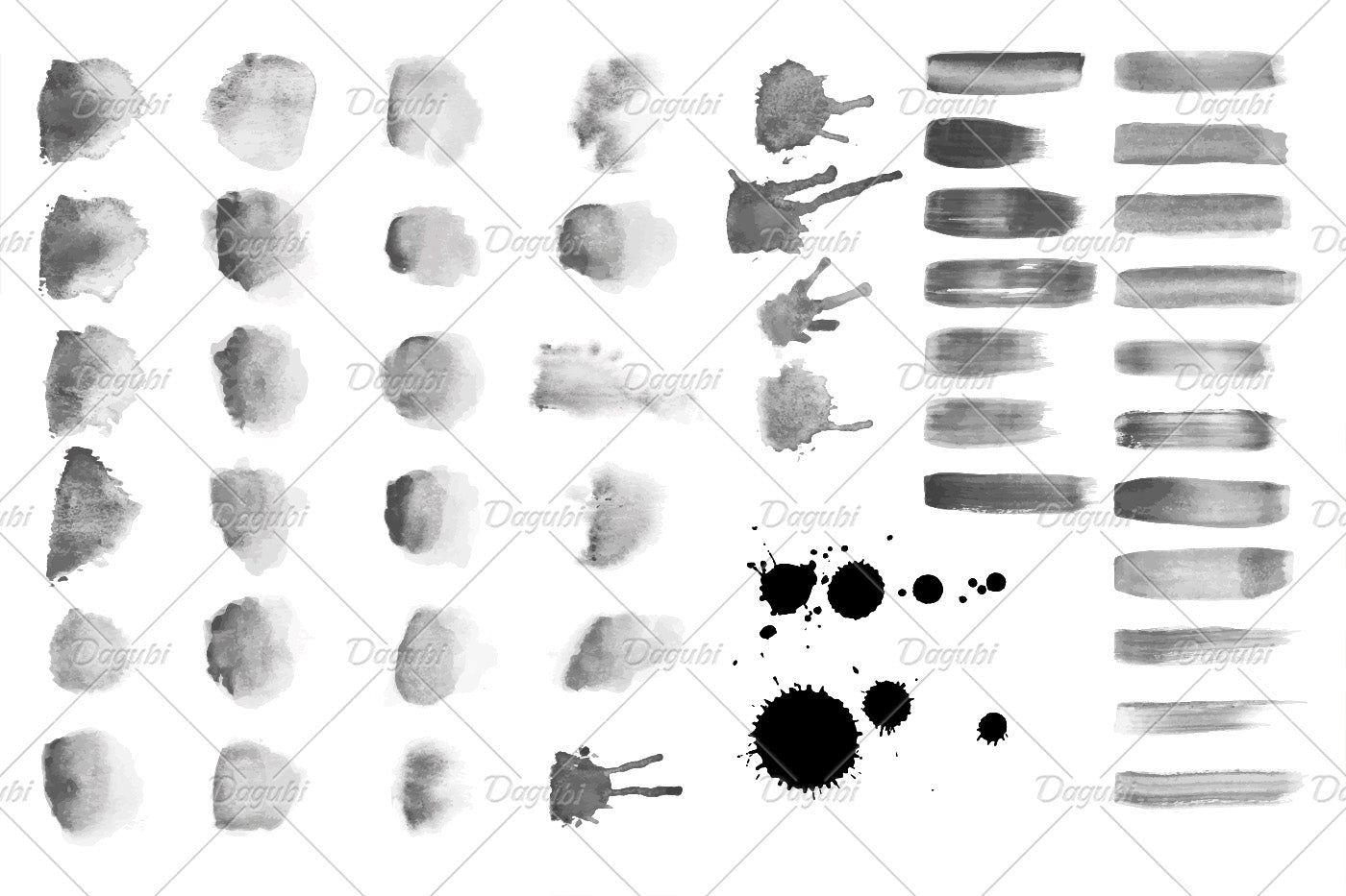 48 Vector Watercolor Brushes - How to draw with Watercolor Brushes