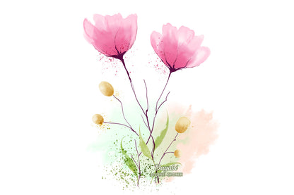 28 Vector Brushes - Adobe Illustrator Watercolor Painting - How to draw Grunge Vector Flowers and Leaves