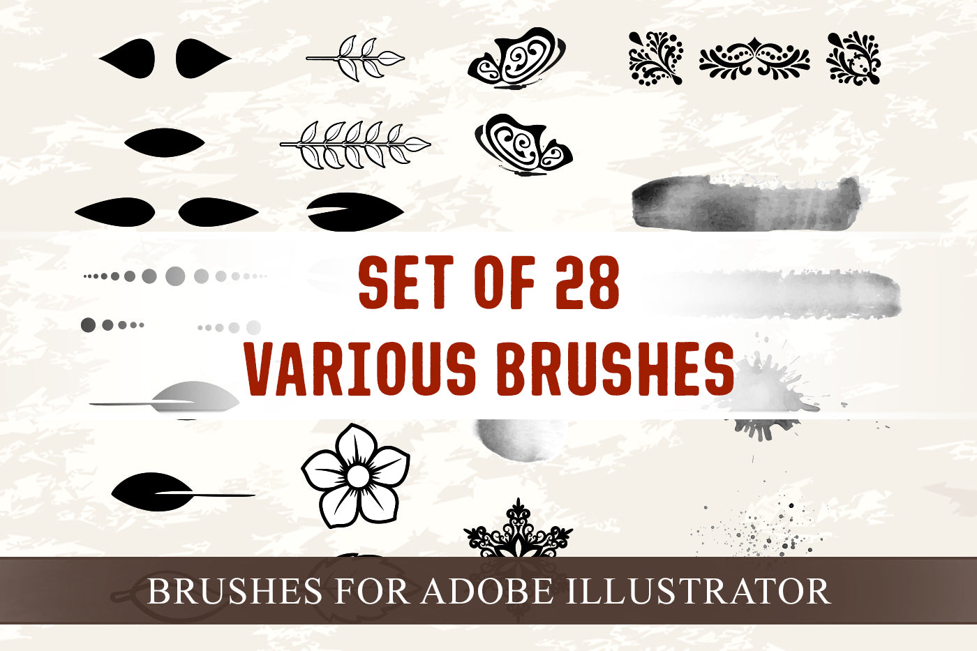 Basic Flourish Brushes - Adobe Illustrator Brushes