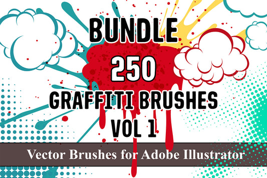 Bundle Graffiti Brushes - Vol 1 - for Adobe Illustrator