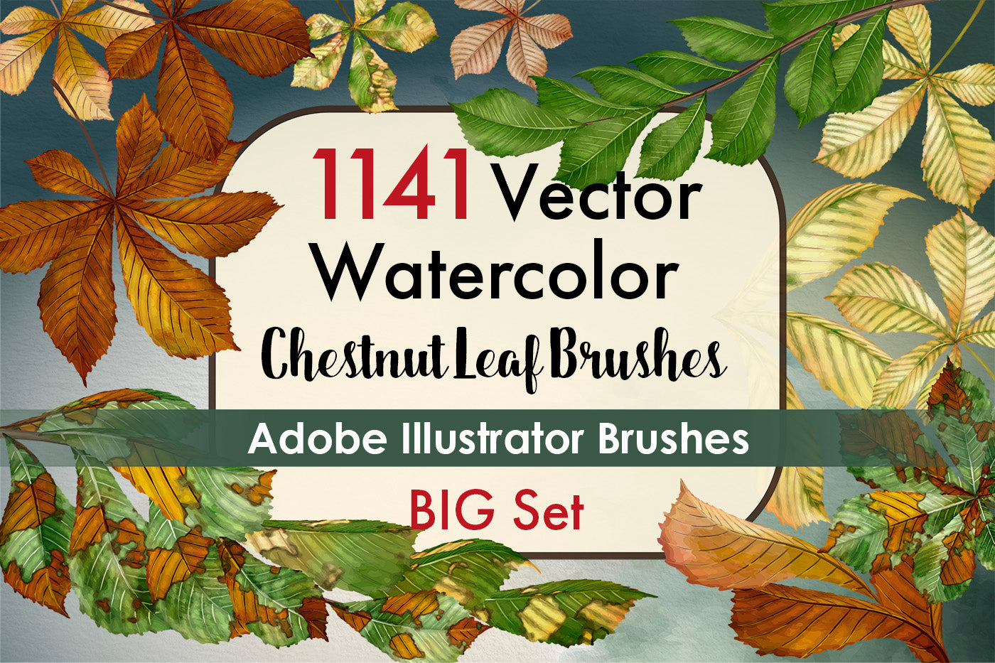 Bundle - Leaves Brushes Big Set - Adobe Illustrator Brushes