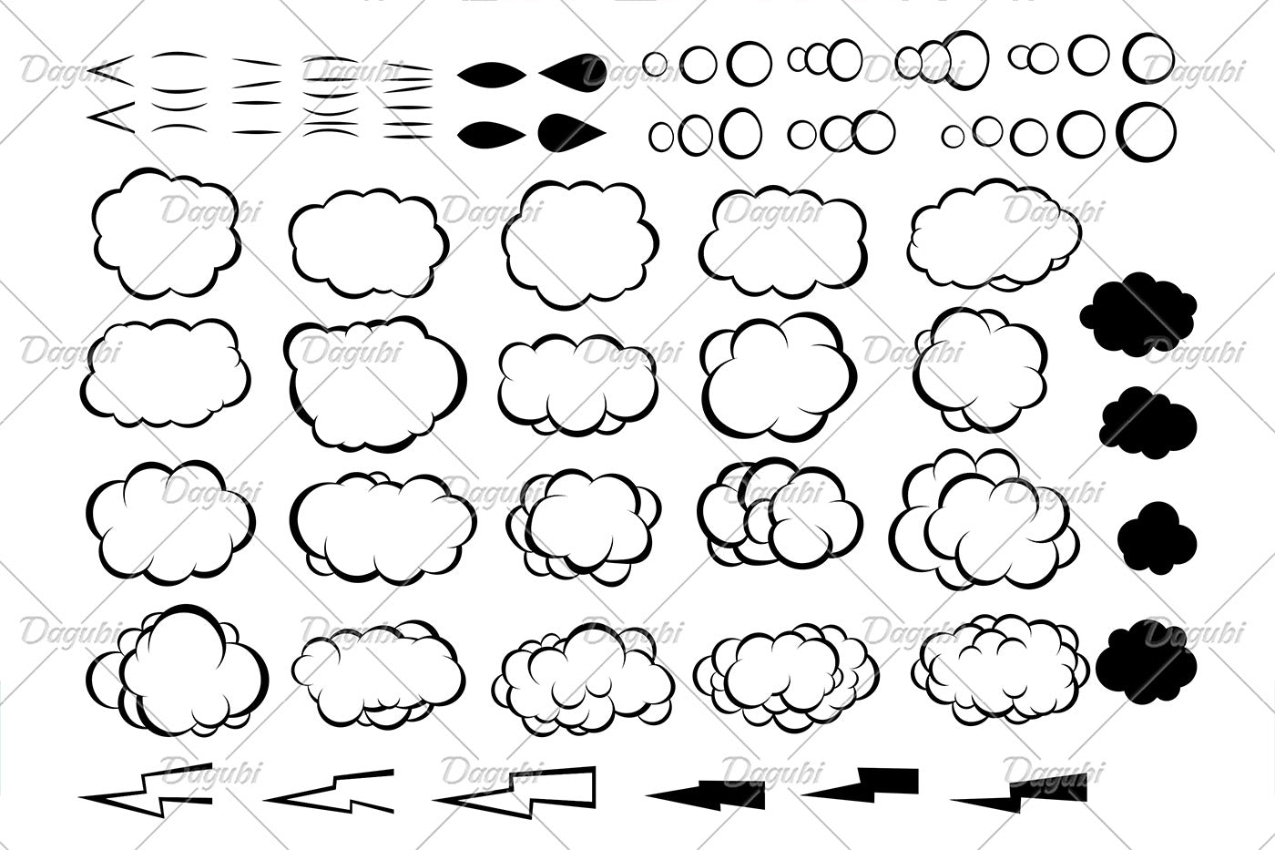 Cloud and Speech Bubble Brushes for Adobe Illustrator