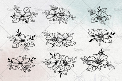 Florals and Wildflowers Line Art Vol. 1