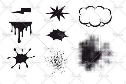 Splash and Sound Bubble Brushes for Adobe Illustrator