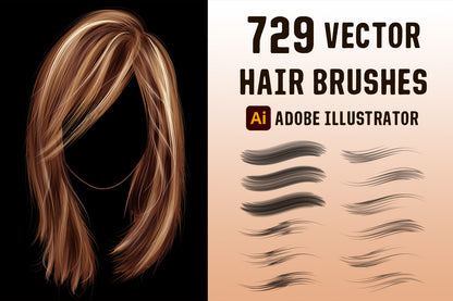 Hair Brushes - Adobe Illustrator Vector Brushes