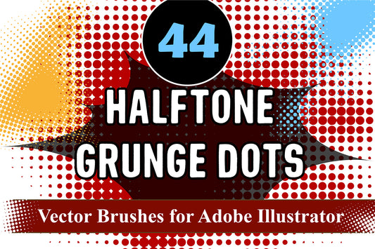Halftone Grunge Dot Brushes for Adobe Illustrator