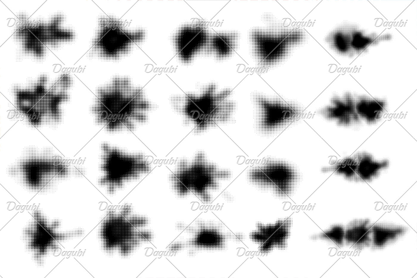 Halftone Grunge Dot Brushes for Adobe Illustrator