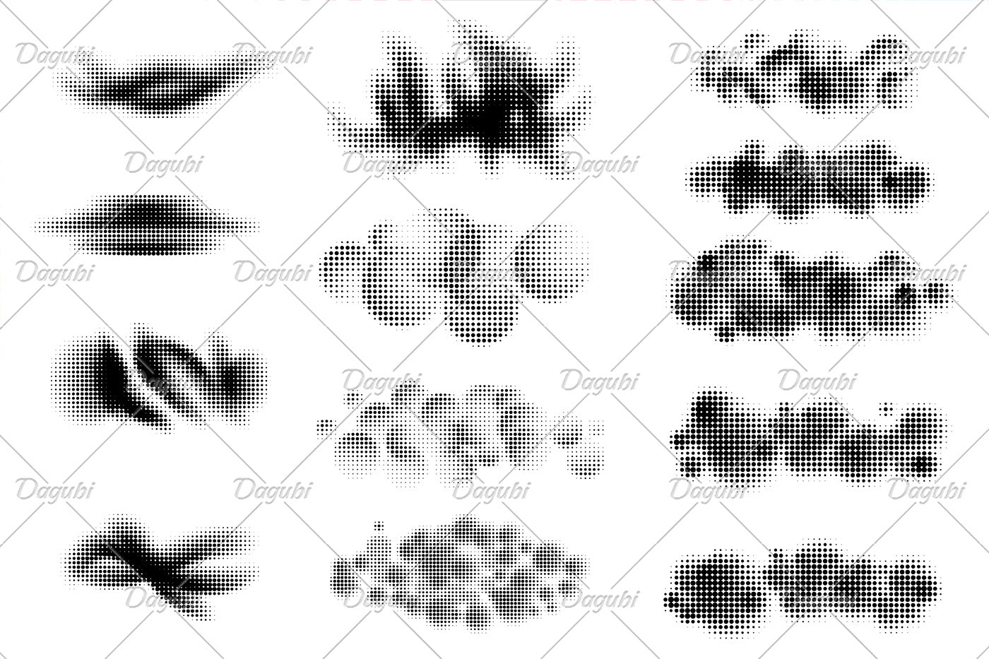 Halftone Grunge Dot Brushes for Adobe Illustrator