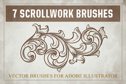 Scrollwork Frame - 7 Adobe Illustrator Vector Brushes