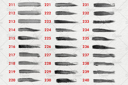 Short Brush Strokes - Adobe Illustrator Vector Brushes