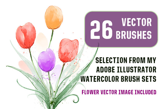 26 Vector Brushes - How to Draw Flowers and Leaves in Adobe Illustrator