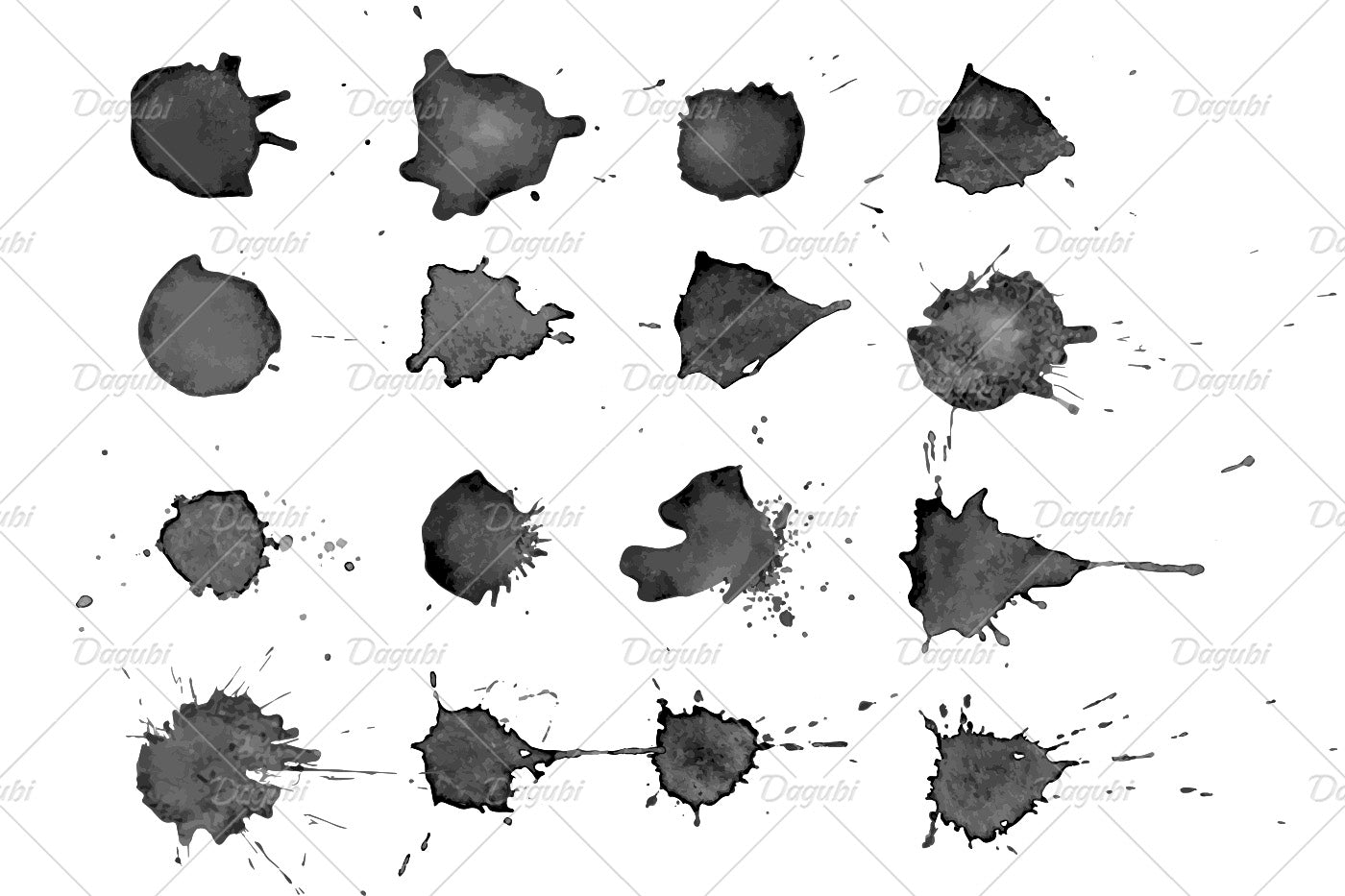 Vector Watercolor Splatter - Illustrator Brushes