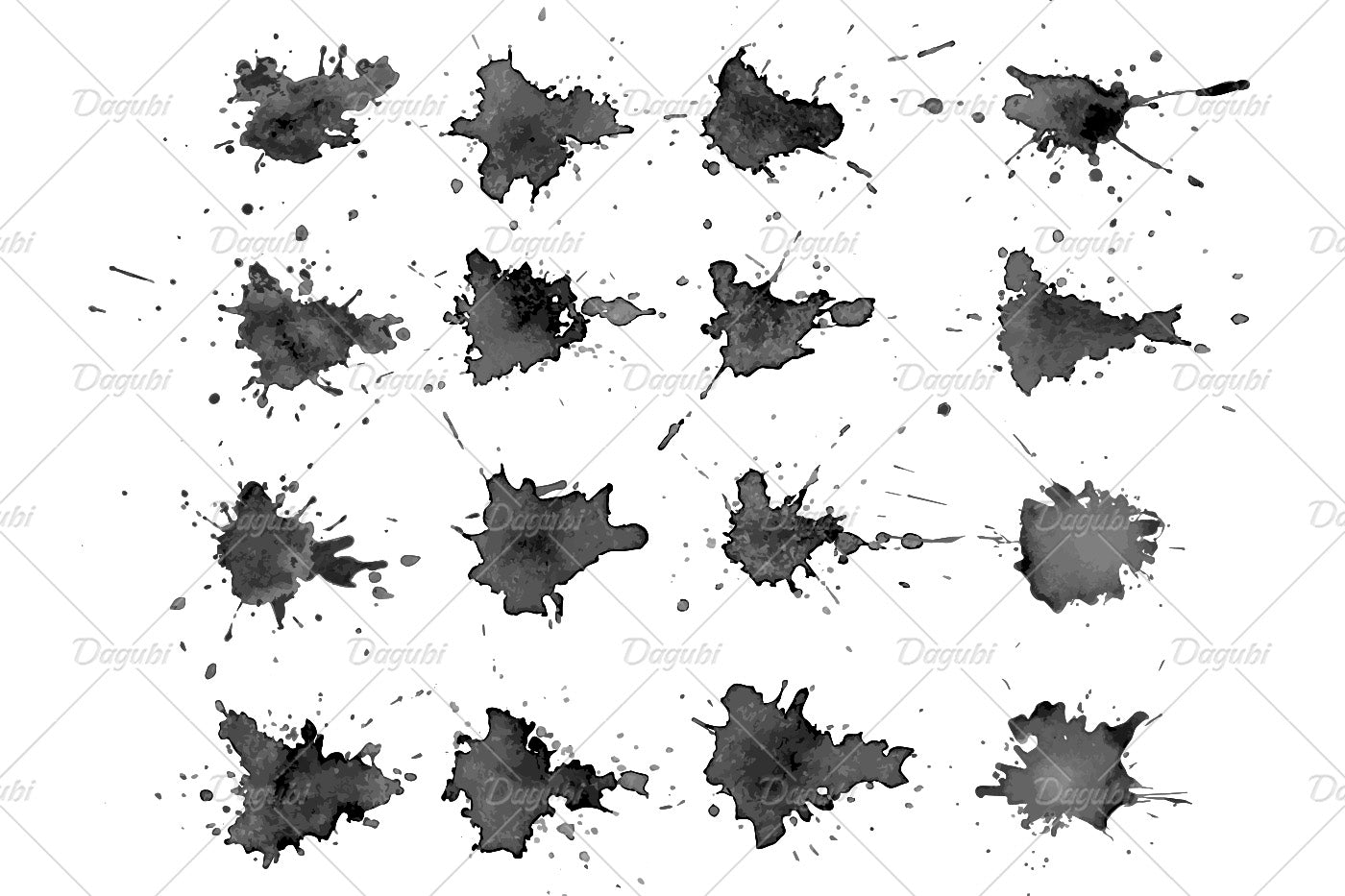 Vector Watercolor Splatter - Illustrator Brushes