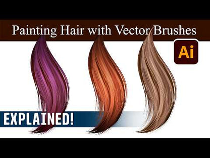 Hair Brushes - Adobe Illustrator Vector Brushes