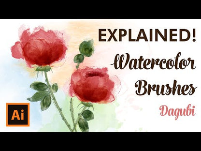 34 Vector Watercolor Brushes - How to draw roses in Adobe Illustrator
