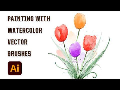 26 Vector Brushes - How to Draw Flowers and Leaves in Adobe Illustrator