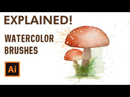 35 Vector Watercolor Brushes - How to draw a Mushroom in Adobe Illustrator