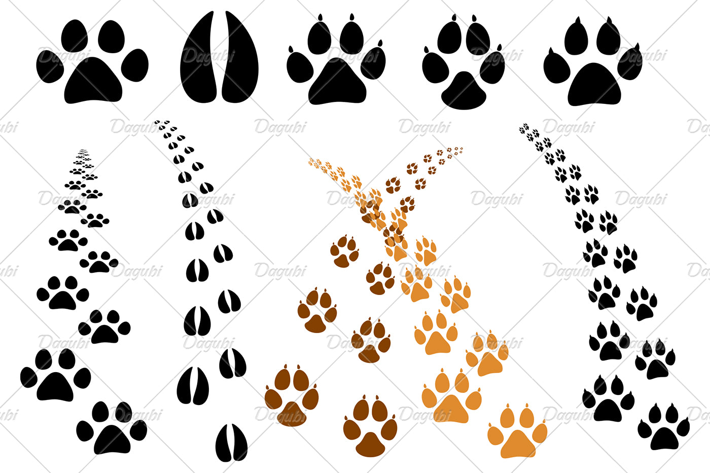 Animal Tracks Brushes for Adobe Illustrator