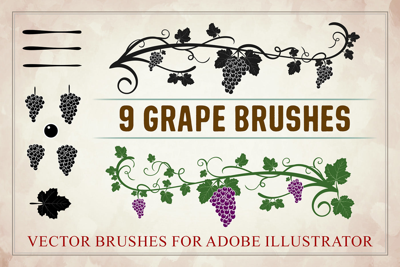 Grapes Brushes for Adobe Illustrator