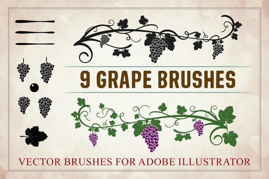 Grapes Brushes for Adobe Illustrator