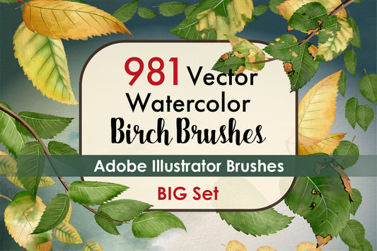 Birch Brushes Big Set - Illustrator Brushes