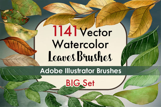 Leaves Brushes Big Set - Illustrator Brushes