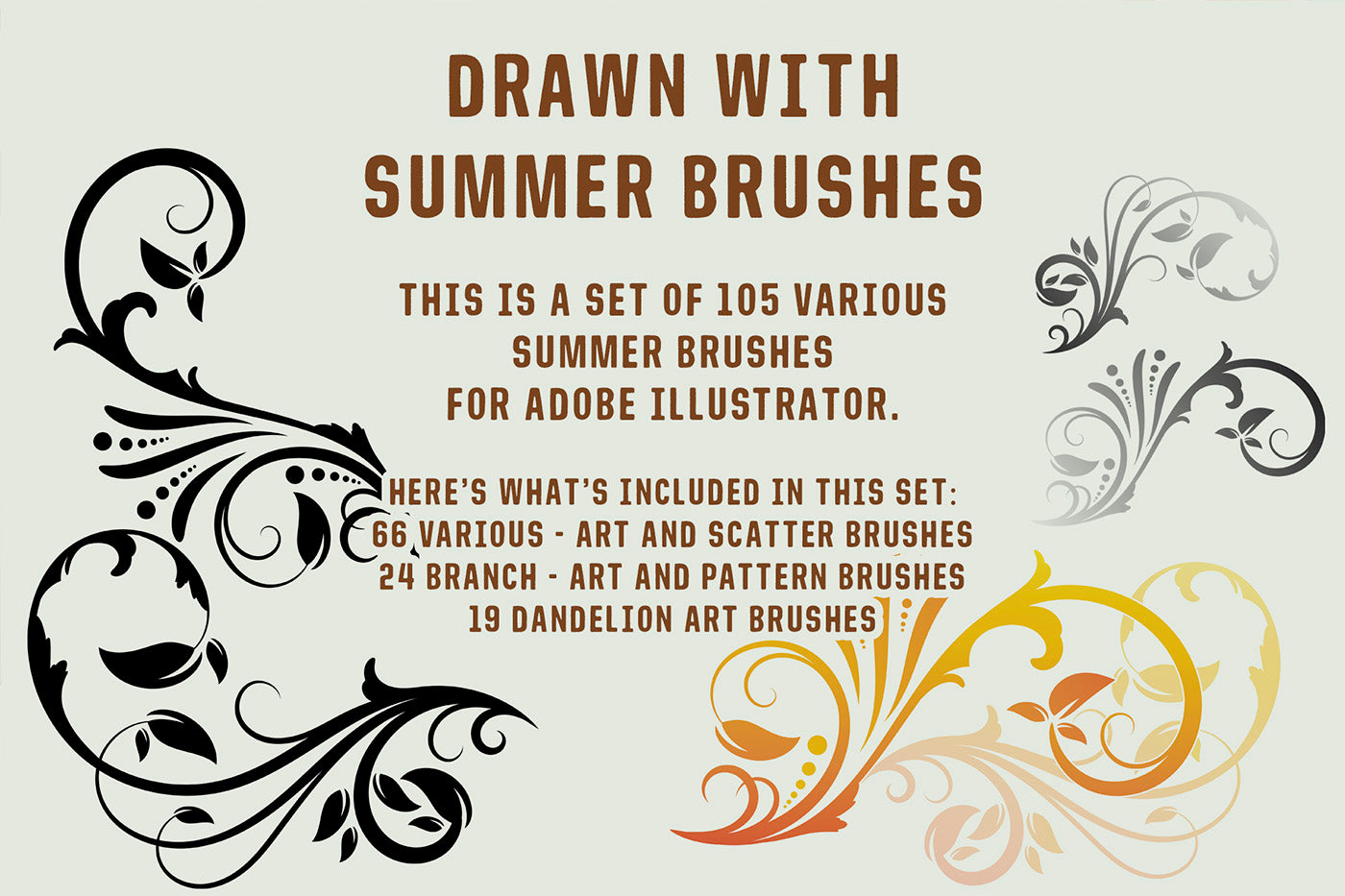 Summer Brushes for Adobe Illustrator