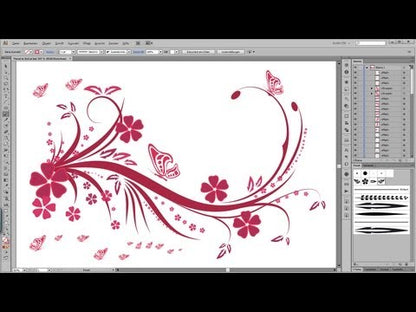 Floral Swirl Butterfly Vector